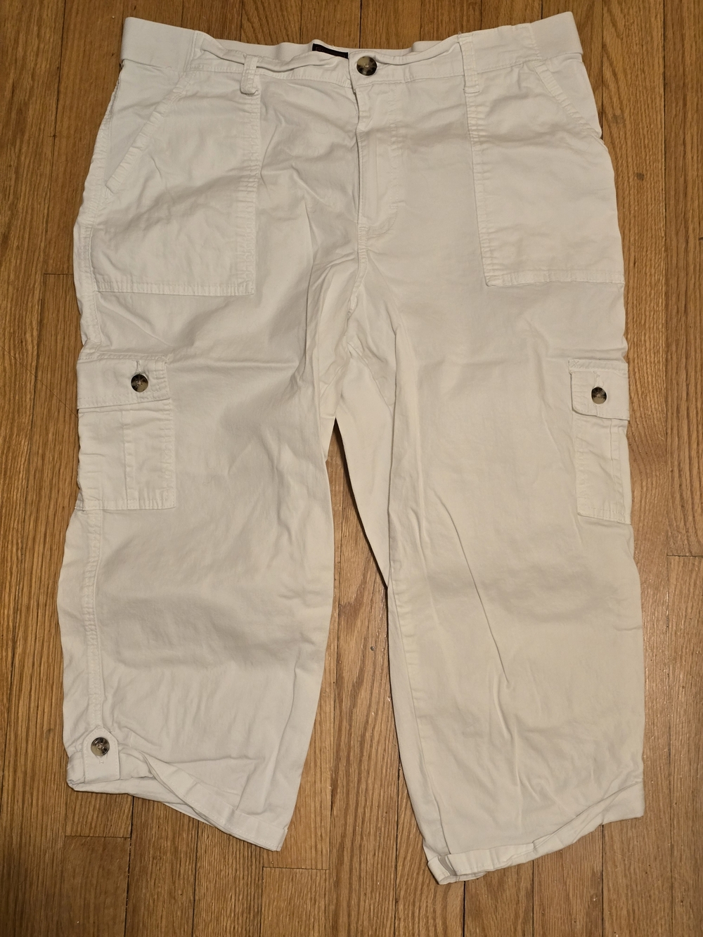 Lee White Cargo Jeans with Branded Waist Label